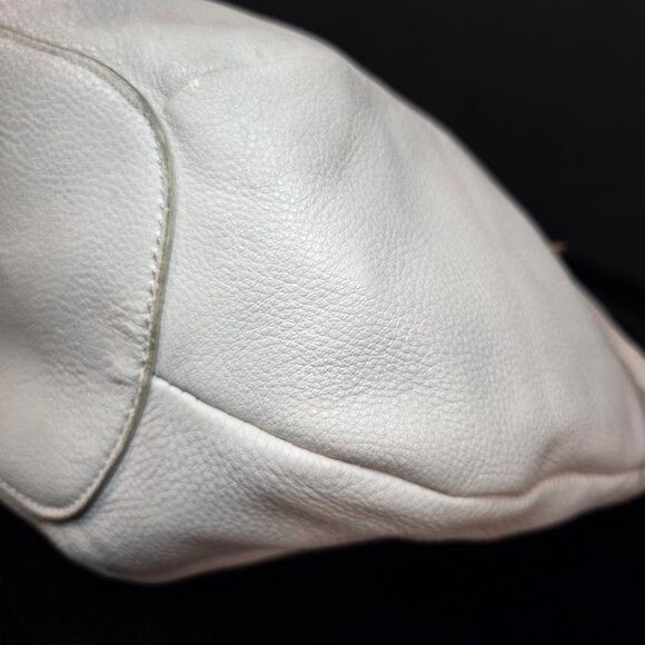 The Sak Genuine Leather Handbag Purse Ivory with Brown Straps - Picture 7 of 16